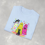 Preppy, Girly, Cute Halloween Ghosts with Cats, Gildan Unisex Softstyle T-Shirt