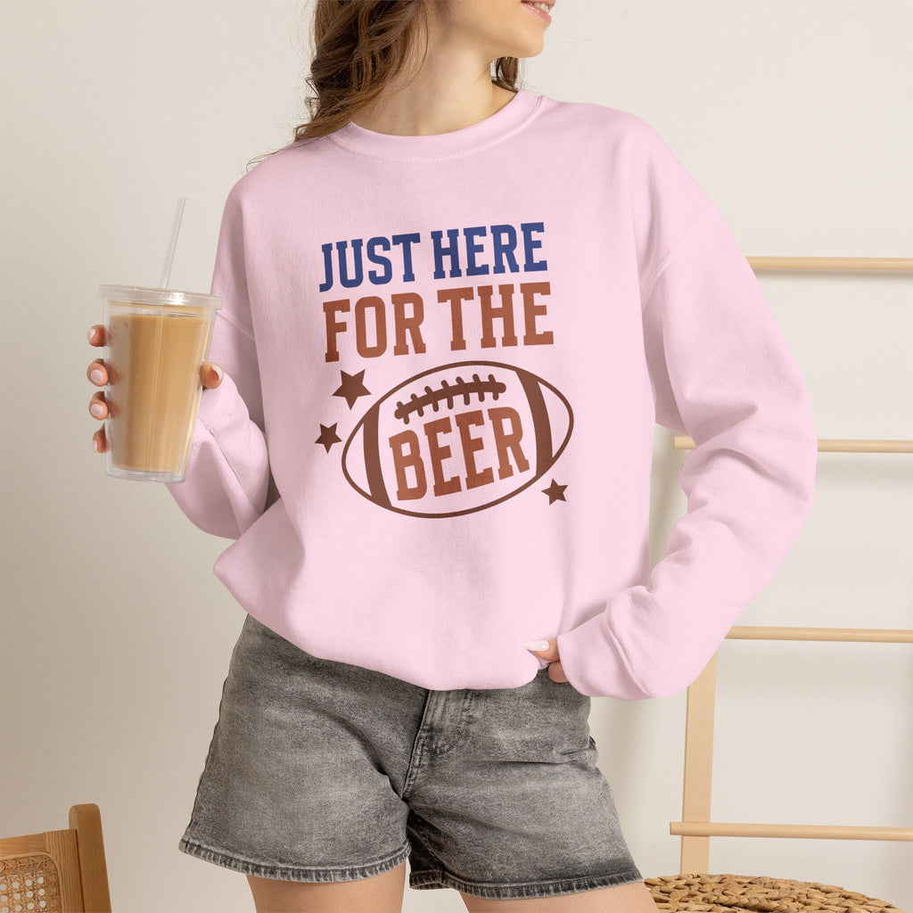 Funny Just Here for the Beer, Gildan Unisex Heavy Blend™ Crewneck Sweatshirt