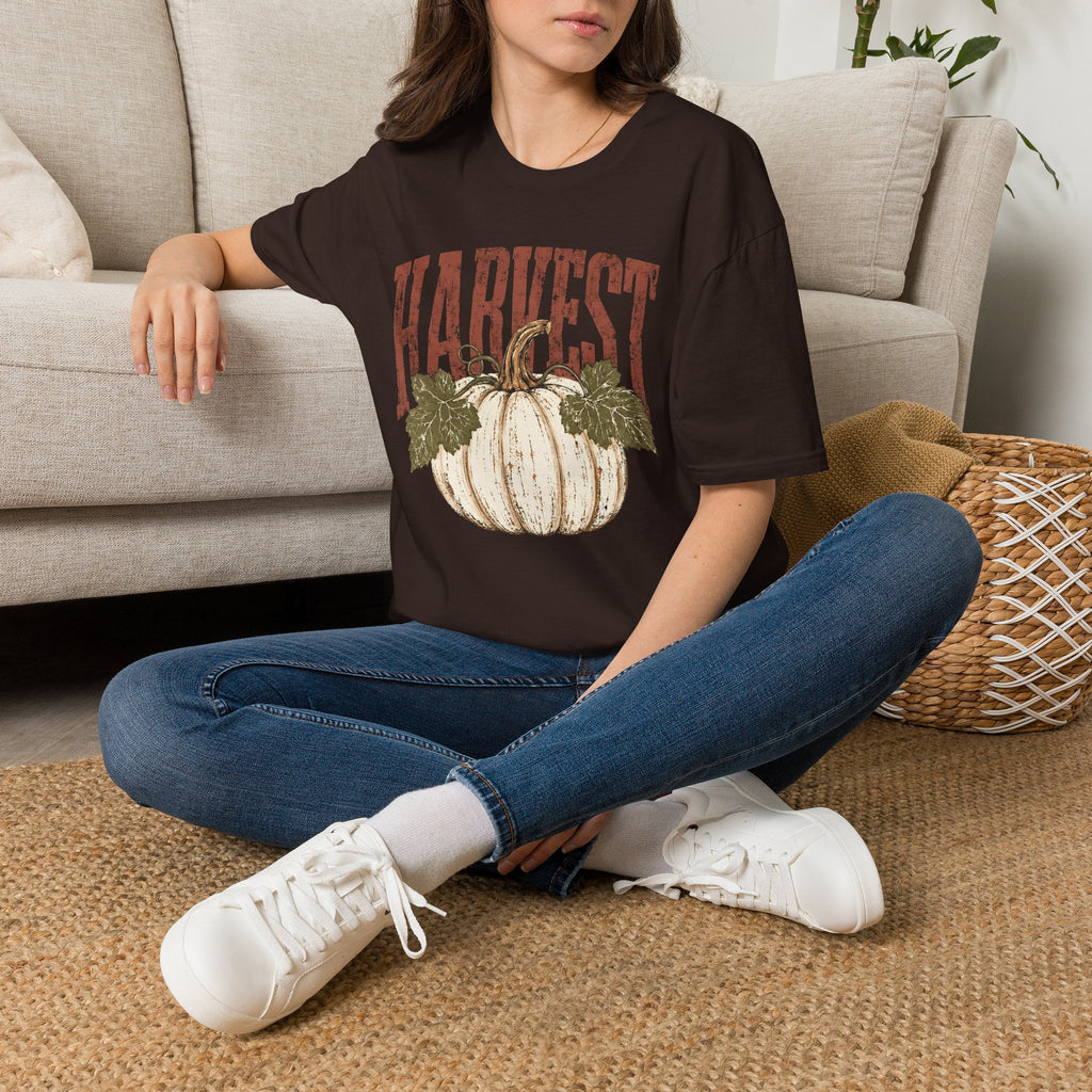 Autumn Harvest, White Pumpkin Retro Gildan Unisex Softstyle T-Shirt