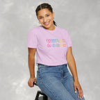 Colorful Rainbow Whimsical Varsity Registered Nurse Comfort Colors Unisex Garment-Dyed T-shirt