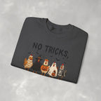 No Tricks Just Chicks, Funny Halloween Chickens in Costumes, Gildan Unisex Heavy Blend™ Crewneck Sweatshirt