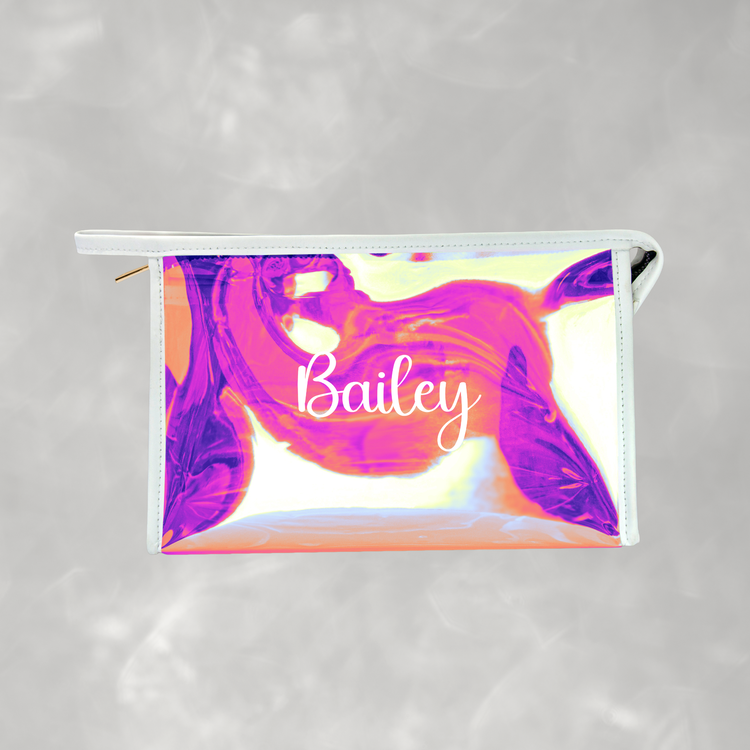 Personalized Holographic Zipper Bag