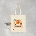 Personalized, Custom Trick-or-Treat, Halloween, Reusable Double-Sided Cotton Canvas Tote Bag for Girls