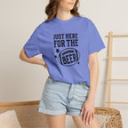 Just Here For The Beer, Funny Football Comfort Colors Tee