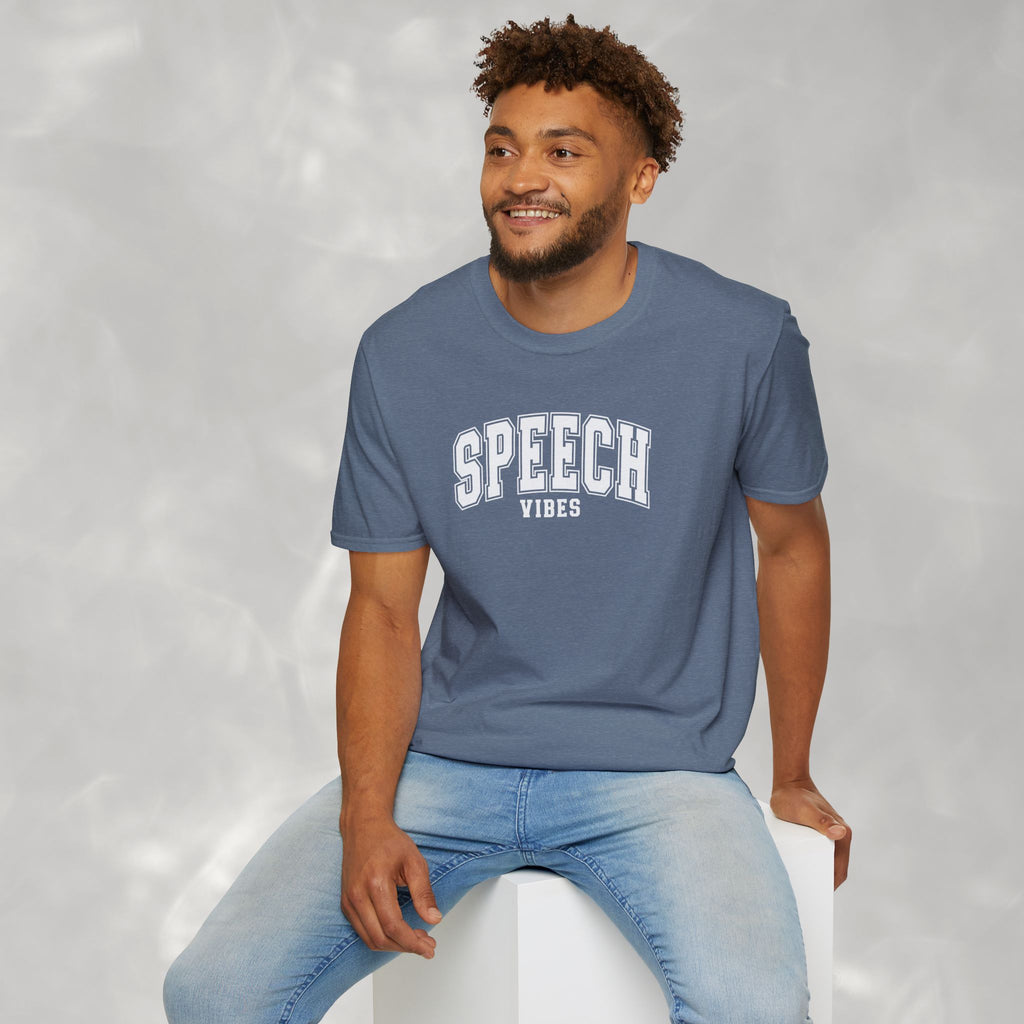Speech Vibes Gildan Unisex Softstyle T-Shirt for SLP, SLPA, Speech Therapy