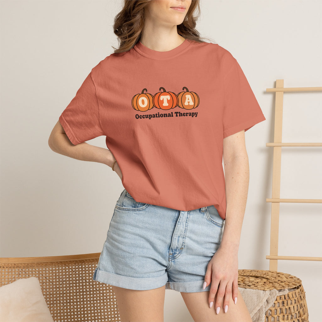 OTA Fall Pumpkins Comfort Colors Garment-Dyed T-shirt for Occupational Therapy Assistants