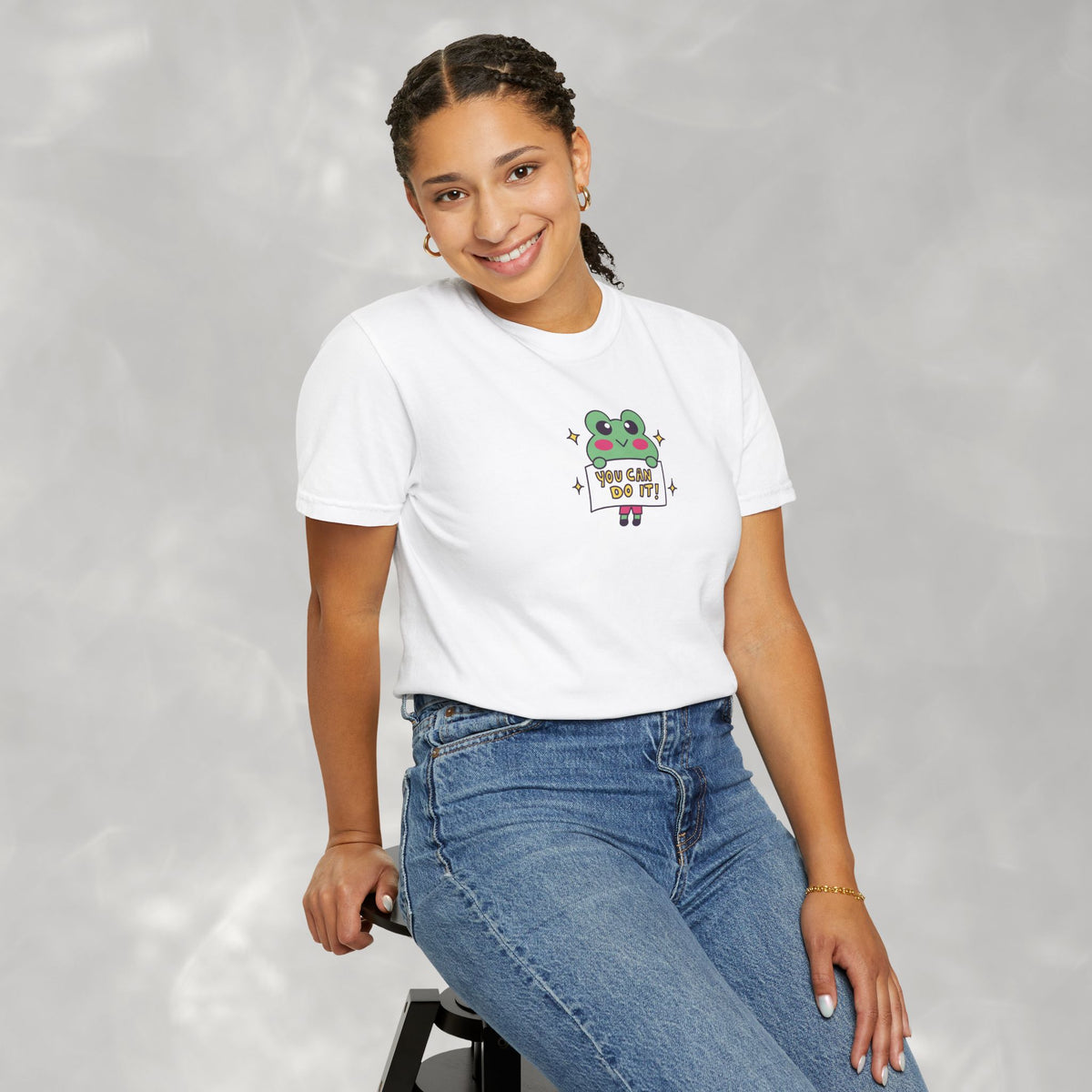 You Can Do It, Cute Motivational Frog Unisex Comfort Colors Tee for OT, PT, Speech Therapist