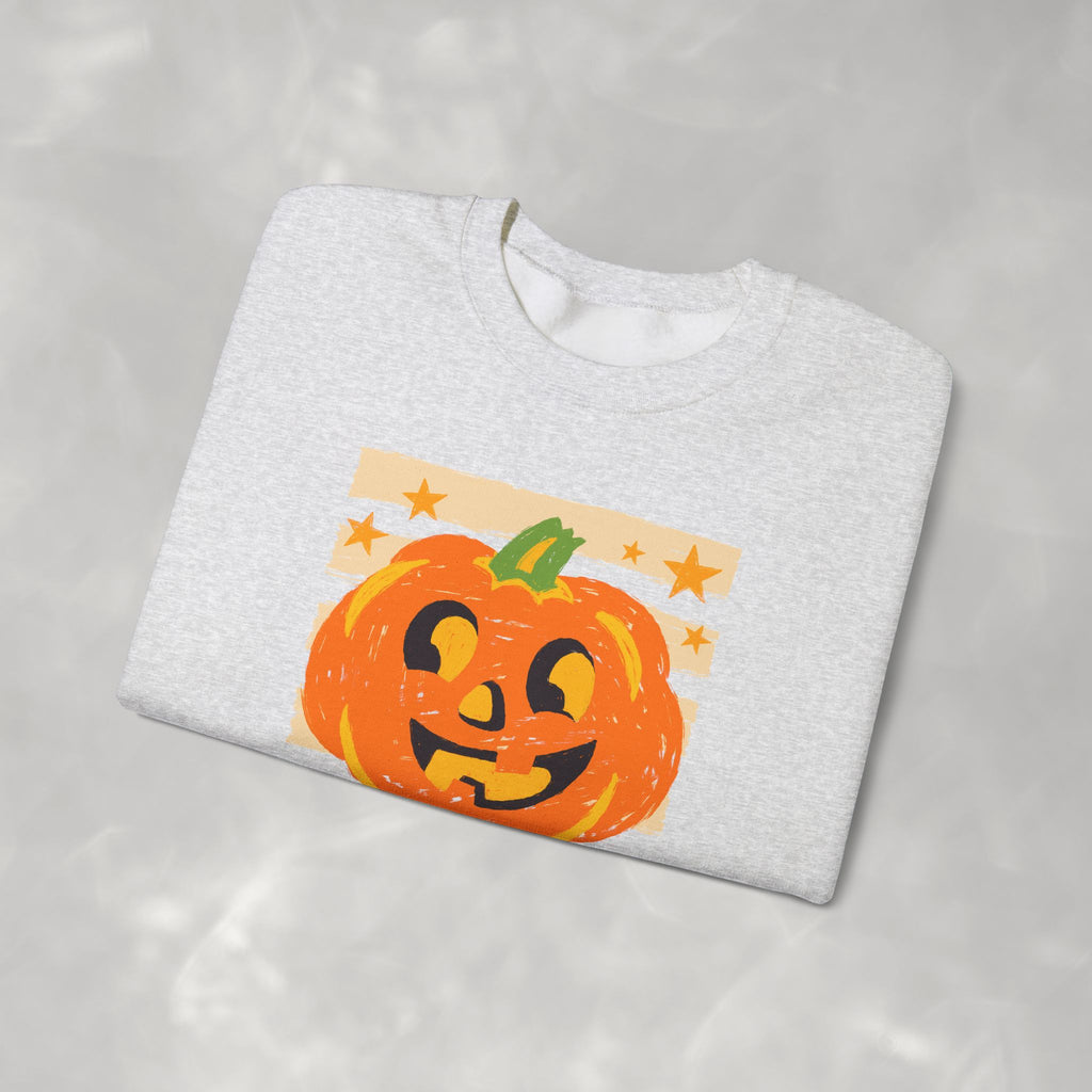 Happy Jack-O-Lantern, Striped Halloween Unisex Heavy Blend™ Crewneck Sweatshirt