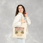 Autumn Harvest, White Pumpkin Retro, Double-Sided Cotton Canvas Tote Bag