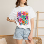 Boho Floral Stripes Comfort Colors Tee