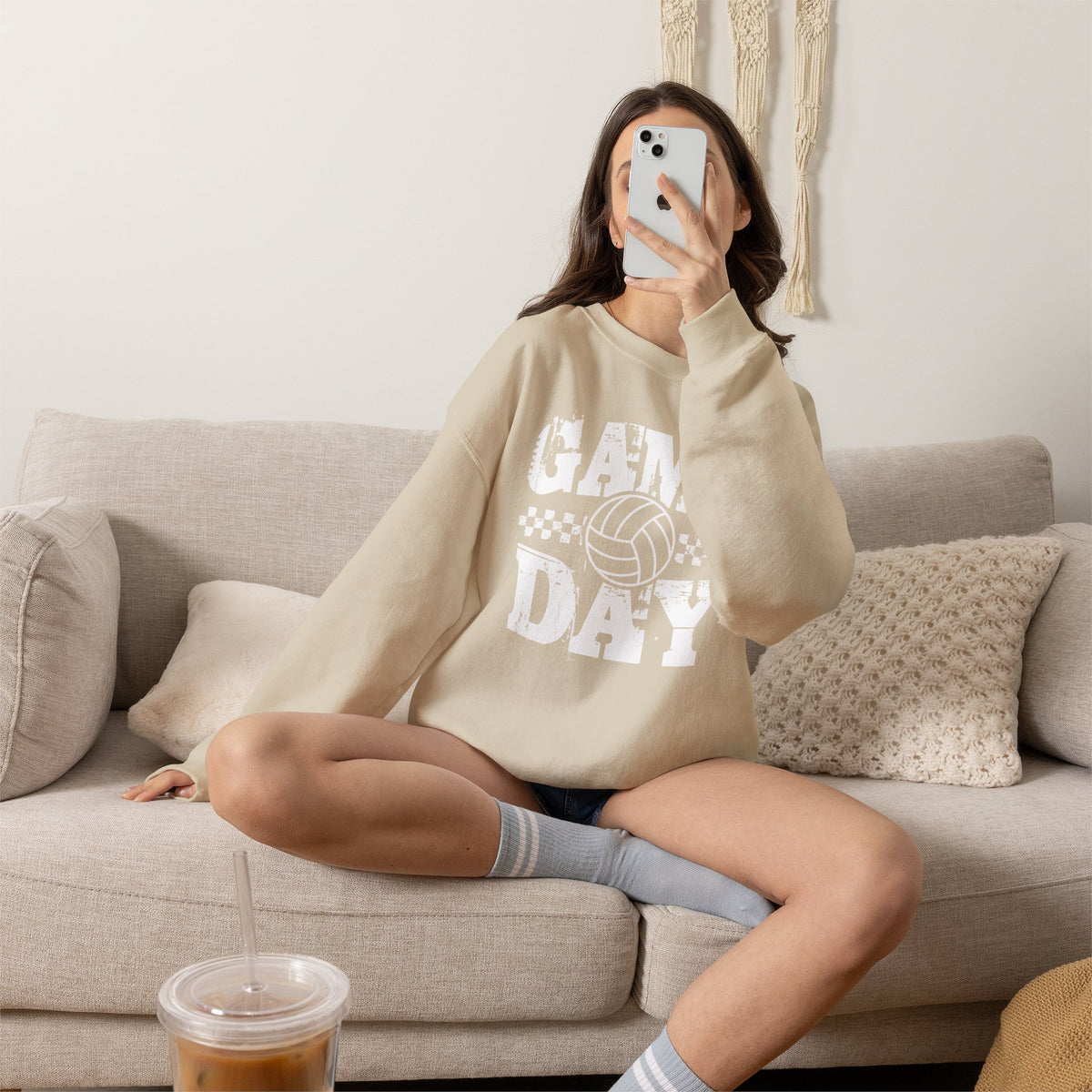 Retro Vintage Volleyball Game Day Gildan Unisex Heavy Blend™ Crewneck Sweatshirt