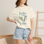 Books and Coffee, Reading, Coffee Lover Comfort Colors Tee