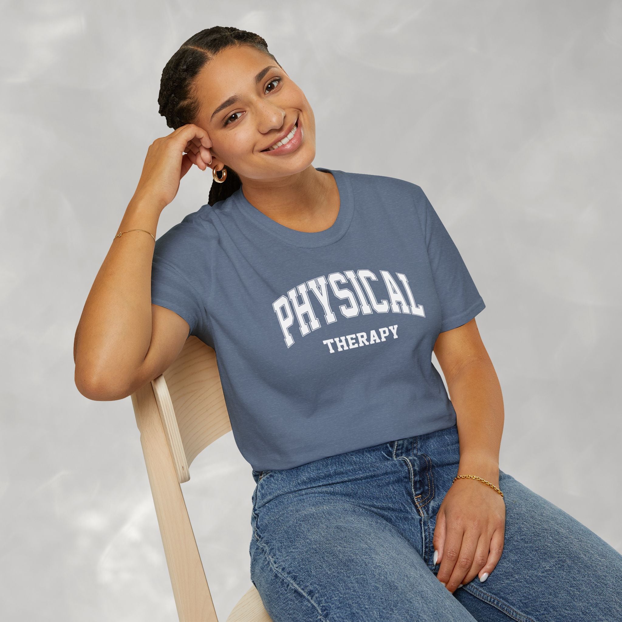Physical Therapy, Therapist Varsity Style Gildan Unisex Softstyle T-Shirt