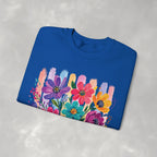 Boho Floral Striped Gildan Unisex Heavy Blend™ Crewneck Sweatshirt