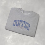Coffee Weather Distressed Trendy Gildan Unisex Heavy Blend™ Crewneck Sweatshirt for Autumn, Fall
