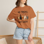 No Tricks Just Chicks, Funny Halloween Chickens in Costumes, Comfort Colors Tee