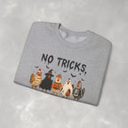 No Tricks Just Chicks, Funny Halloween Chickens in Costumes, Gildan Unisex Heavy Blend™ Crewneck Sweatshirt