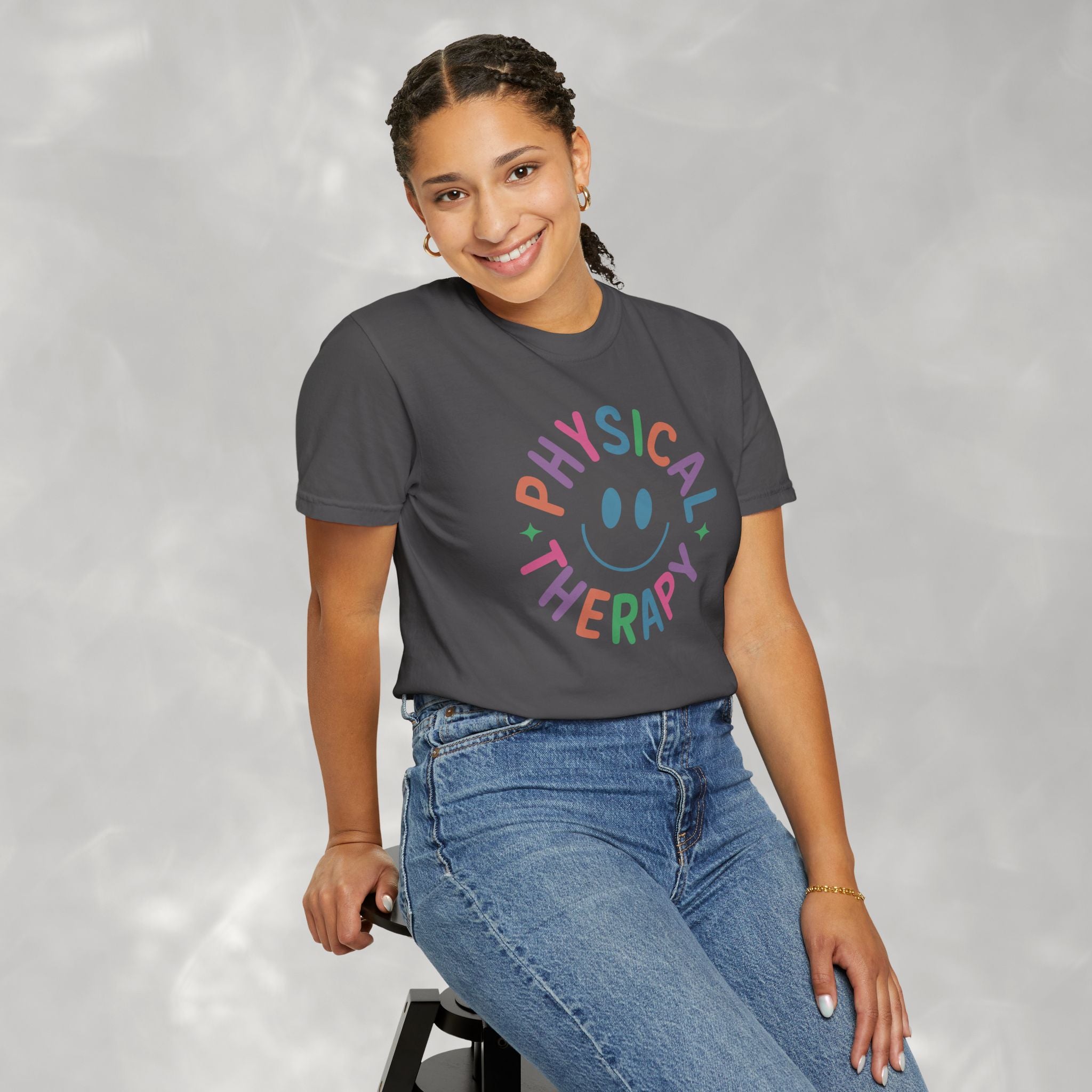 Physical Therapy, Cute Playful Smile, PT, PTA Unisex Comfort Colors Tee