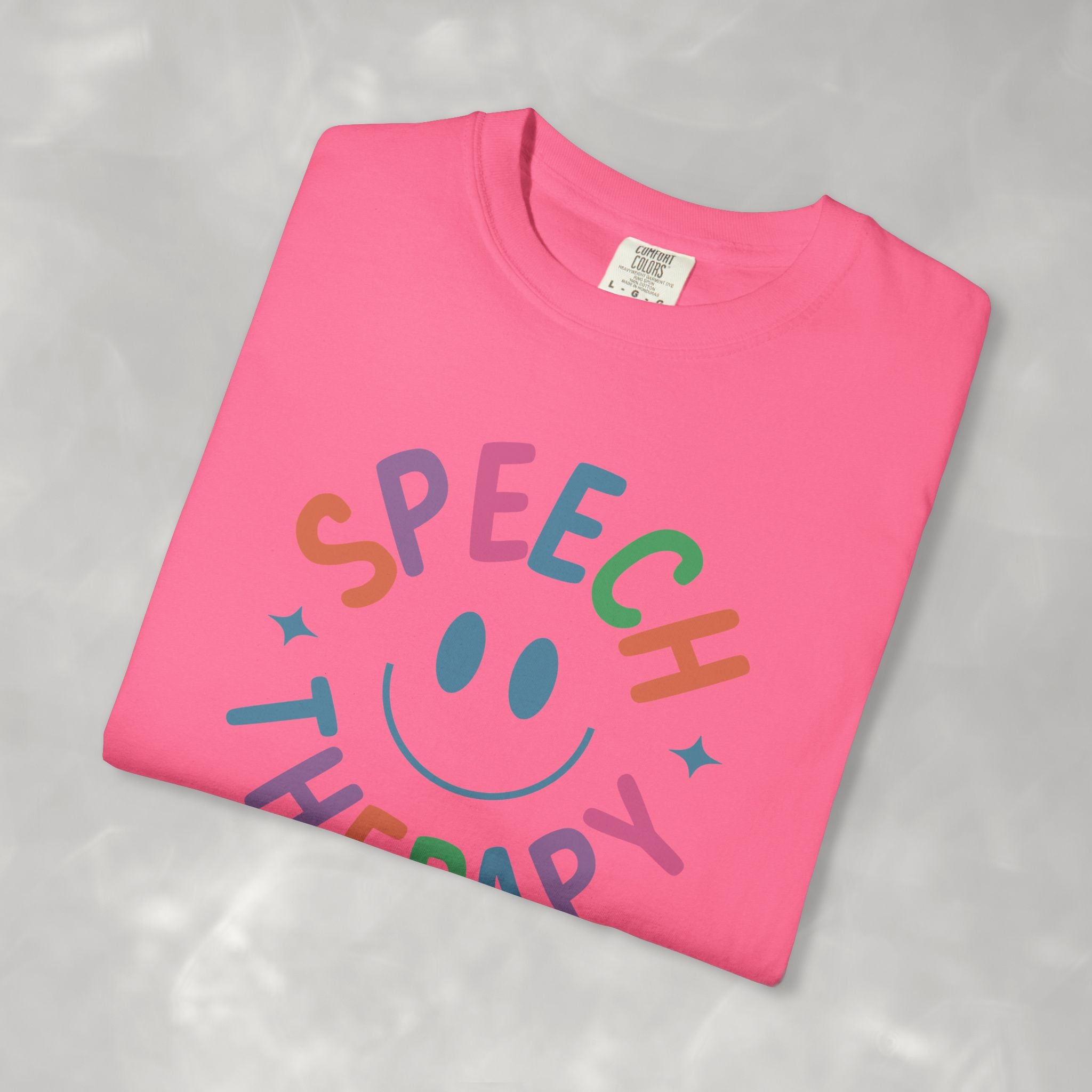 Speech Therapy, Cute Playful Smile, SLP, SLPA Comfort Colors Tee