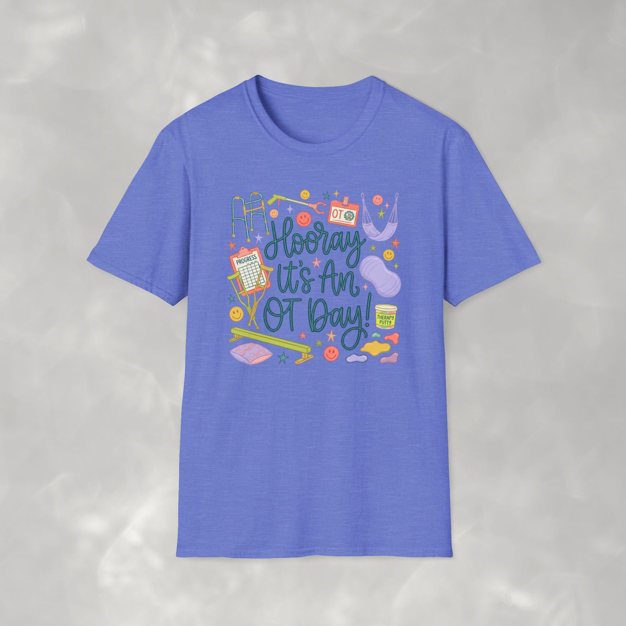 Hooray It's an OT Day, Cute, Playful, Pediatric Occupational Therapy, OTR, COTA Gildan Unisex Softstyle T-Shirt