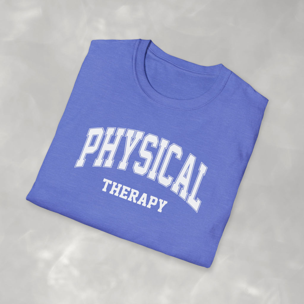 Physical Therapy, Therapist Varsity Style Gildan Unisex Softstyle T-Shirt
