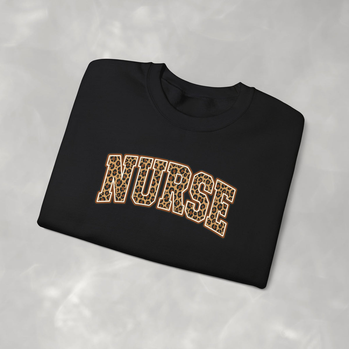 Leopard Print Varsity Nurse Gildan Unisex Heavy Blend™ Crewneck Sweatshirt