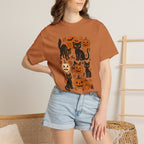 Spooky Black Cats and Jack-O-Lanterns, Unisex Comfort Colors Tee