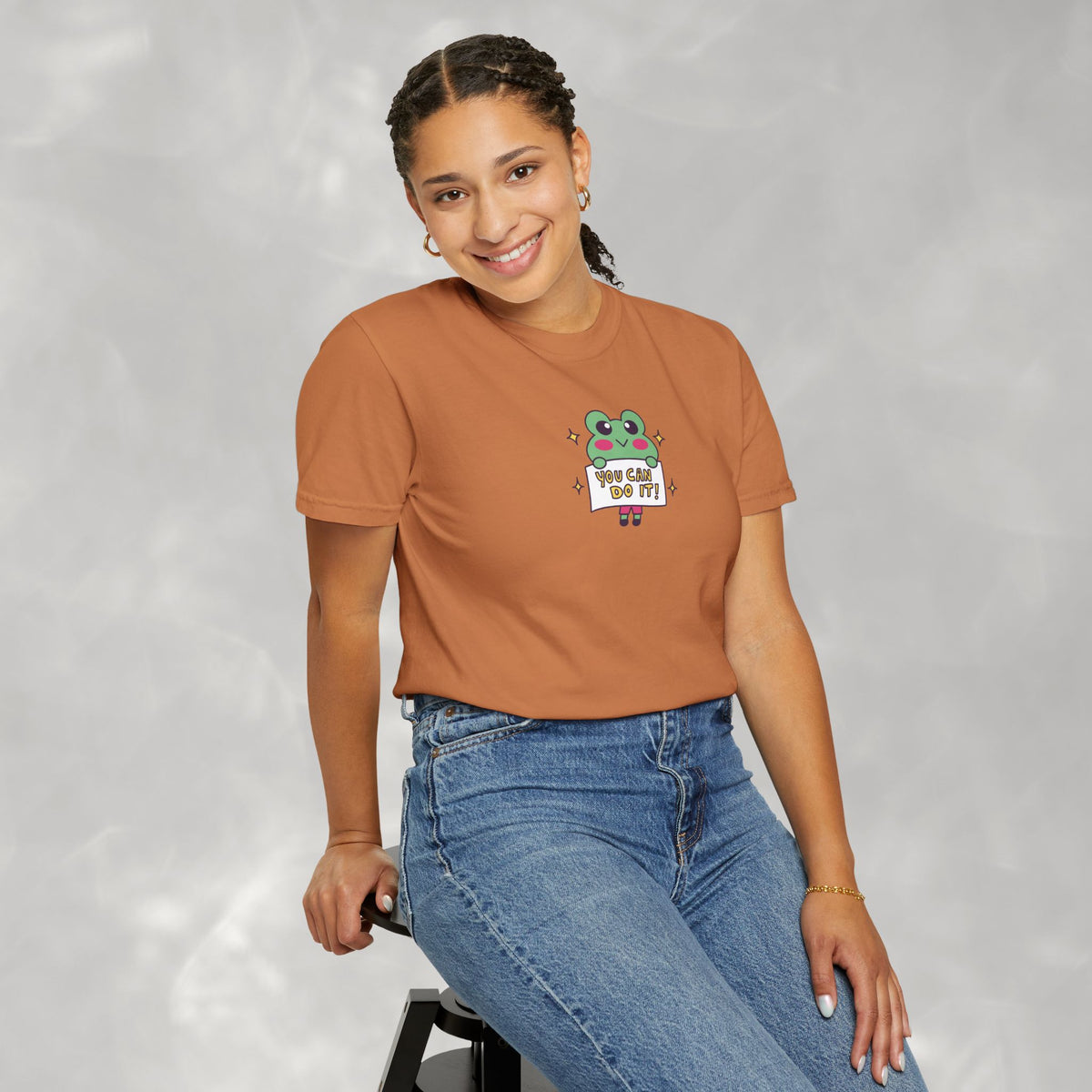 You Can Do It, Cute Motivational Frog Unisex Comfort Colors Tee for OT, PT, Speech Therapist