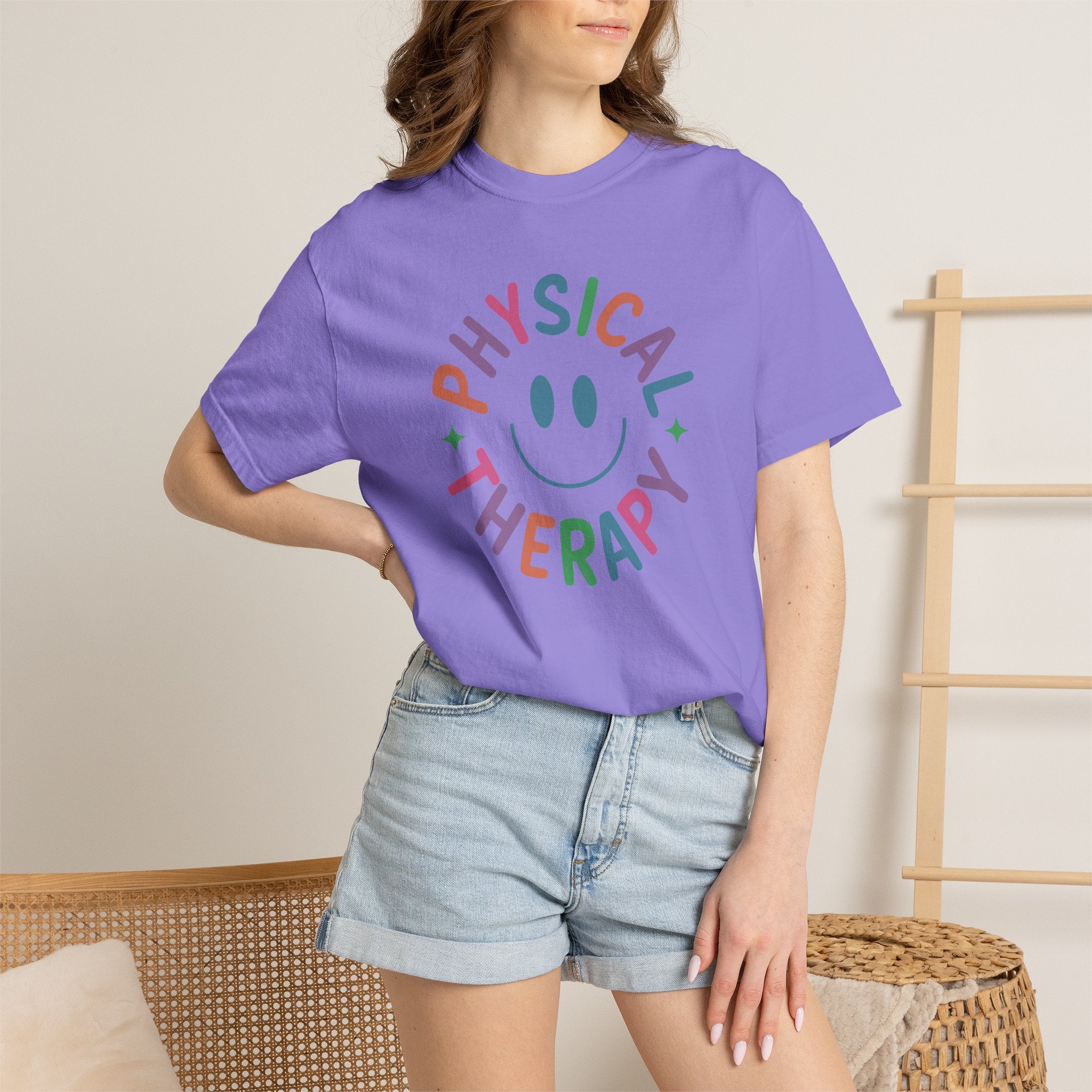Physical Therapy, Cute Playful Smile, PT, PTA Unisex Comfort Colors Tee