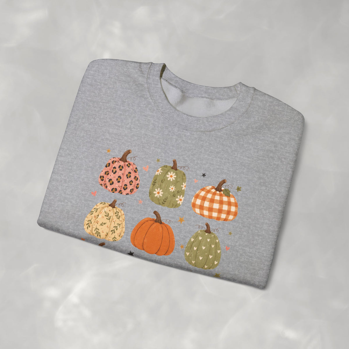 Whimsical Autumn Pumpkins Gildan Unisex Heavy Blend™ Crewneck Sweatshirt for Fall, Thanksgiving