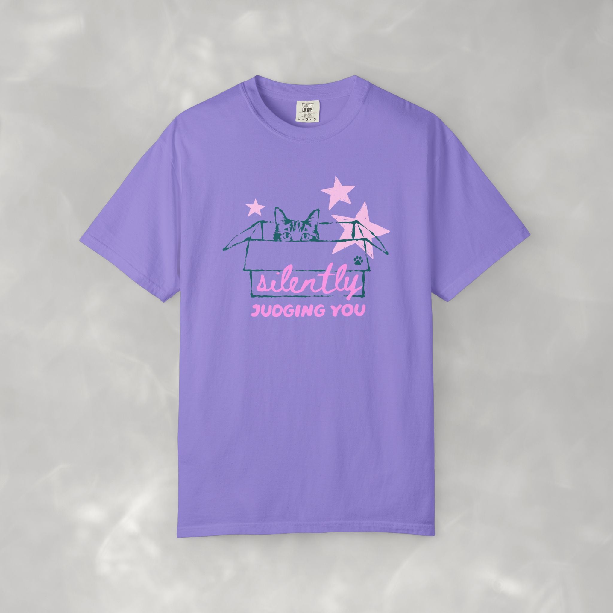 Silently Judging You, Funny, Cat Lover Comfort Colors Tee