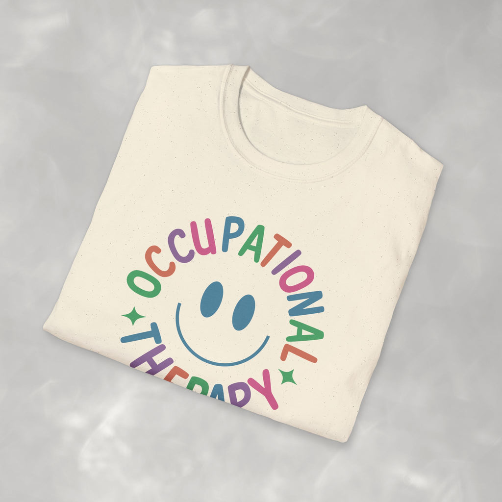 Occupational Therapy, Cute Playful Smile, OT, COTA Unisex Softstyle T-Shirt