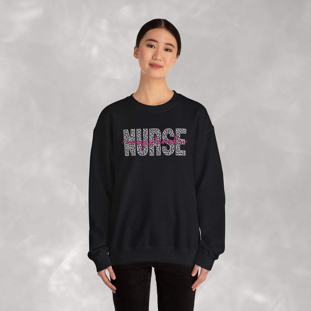 Registered Nurse Leopard Print Gildan Unisex Heavy Blend™ Crewneck Sweatshirt