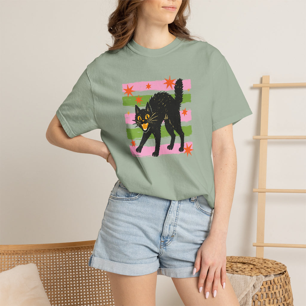 Spooky, Cute Black Cat, Halloween Comfort Colors Tee Unisex