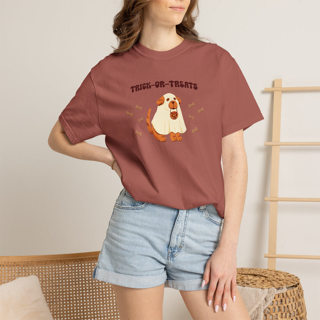 Trick-or-Treats Cute Funny Halloween Dog Lover Unisex Garment-Dyed T-shirt