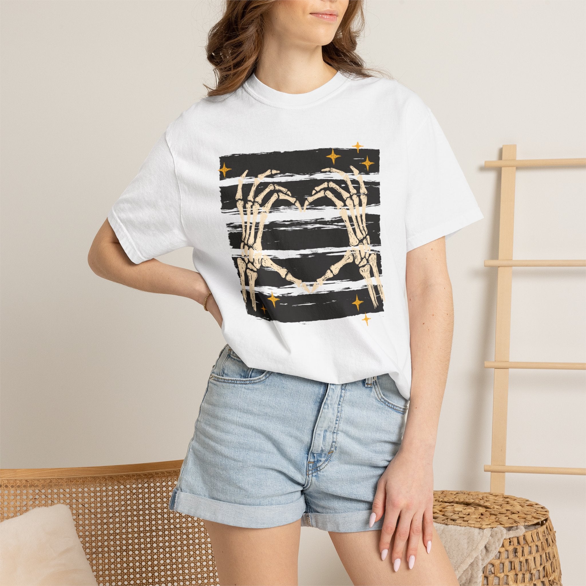 Spooky Skeleton Hands, Cute Halloween Comfort Colors Tee