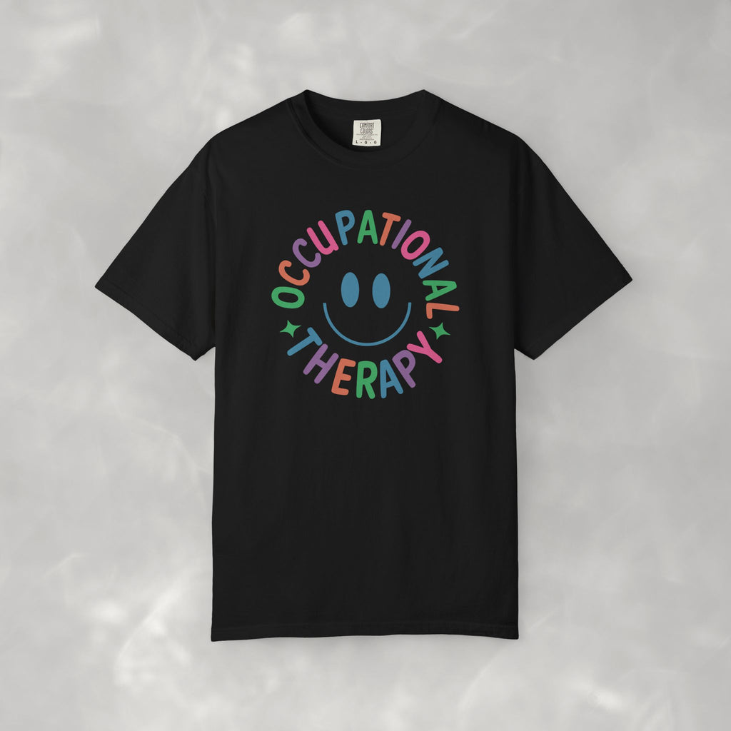 Occupational Therapy, Cute Playful Smile, OT, COTA Comfort Colors Tee