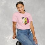 Preppy, Girly, Cute Halloween Ghosts with Cats, Comfort Colors Tee