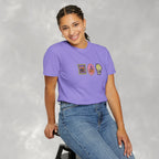 Cute Halloween Spooky Stamps with Cat, Jack-O-Lanter, Skeleton, Comfort Colors Tee