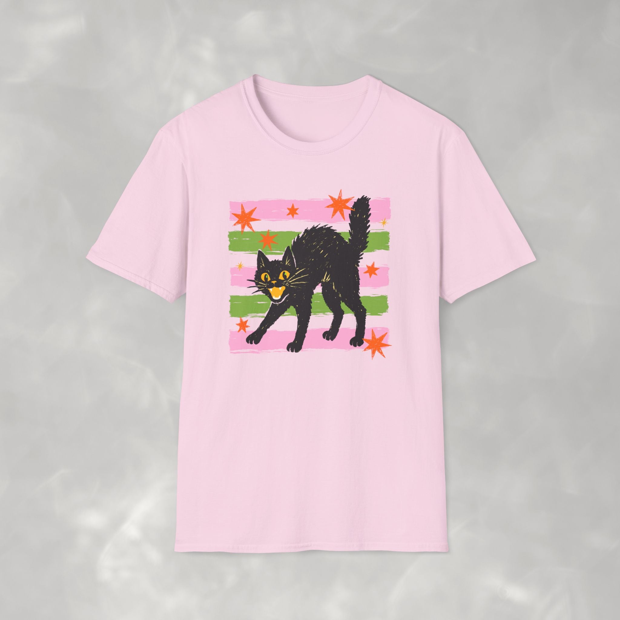 Spooky, Cute Black Cat, Halloween Gildan Unisex Softstyle T-Shirt