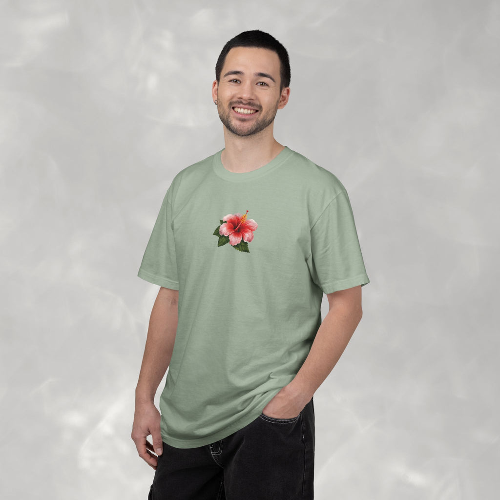 Sunny Days Hibiscus Unisex CC Tee, Summer Comfort Colors T-shirt for Men and Women
