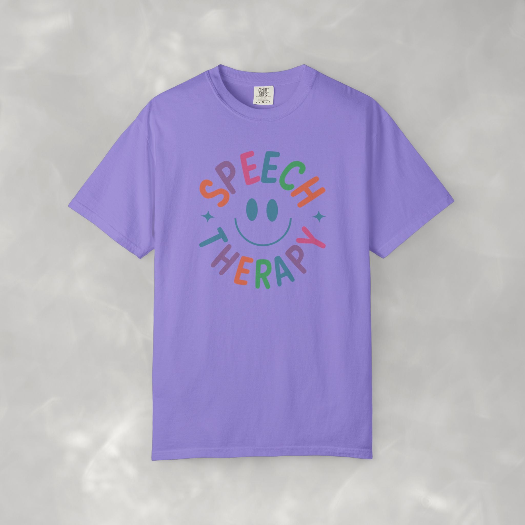 Speech Therapy, Cute Playful Smile, SLP, SLPA Comfort Colors Tee