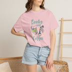Books and Coffee, Reading, Coffee Lover Comfort Colors Tee