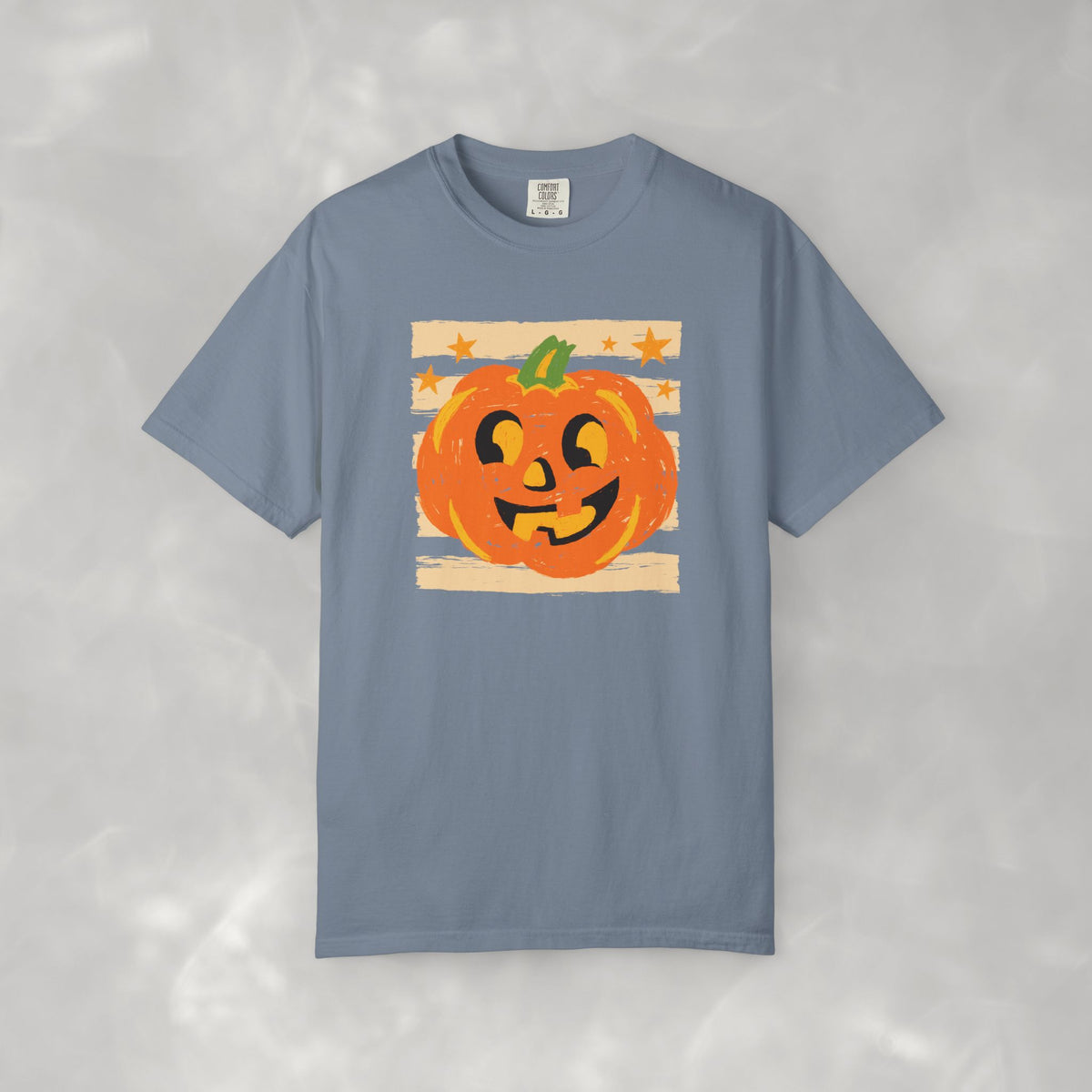 Happy Jack-O-Lantern, Striped Halloween Comfort Colors Unisex Garment-Dyed T-shirt