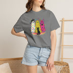 Preppy, Girly, Cute Halloween Ghosts with Cats, Comfort Colors Tee