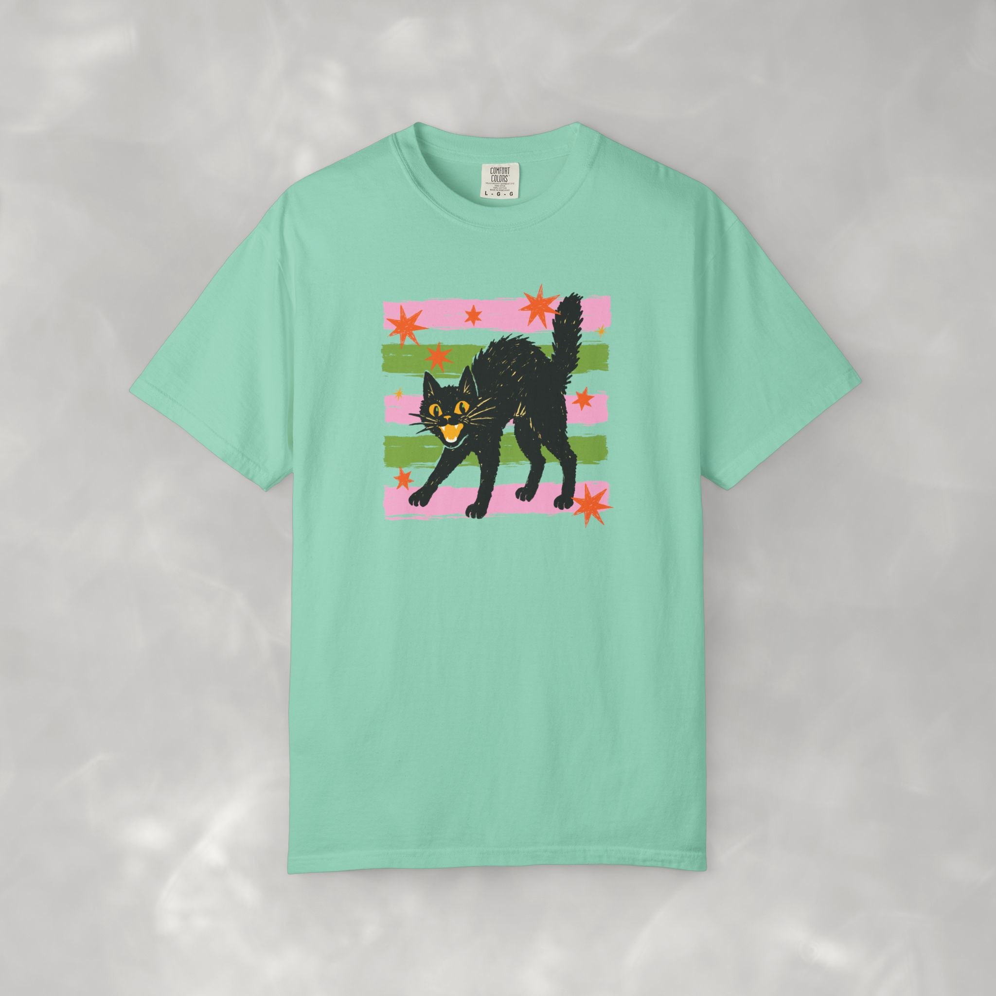 Spooky, Cute Black Cat, Halloween Comfort Colors Tee Unisex