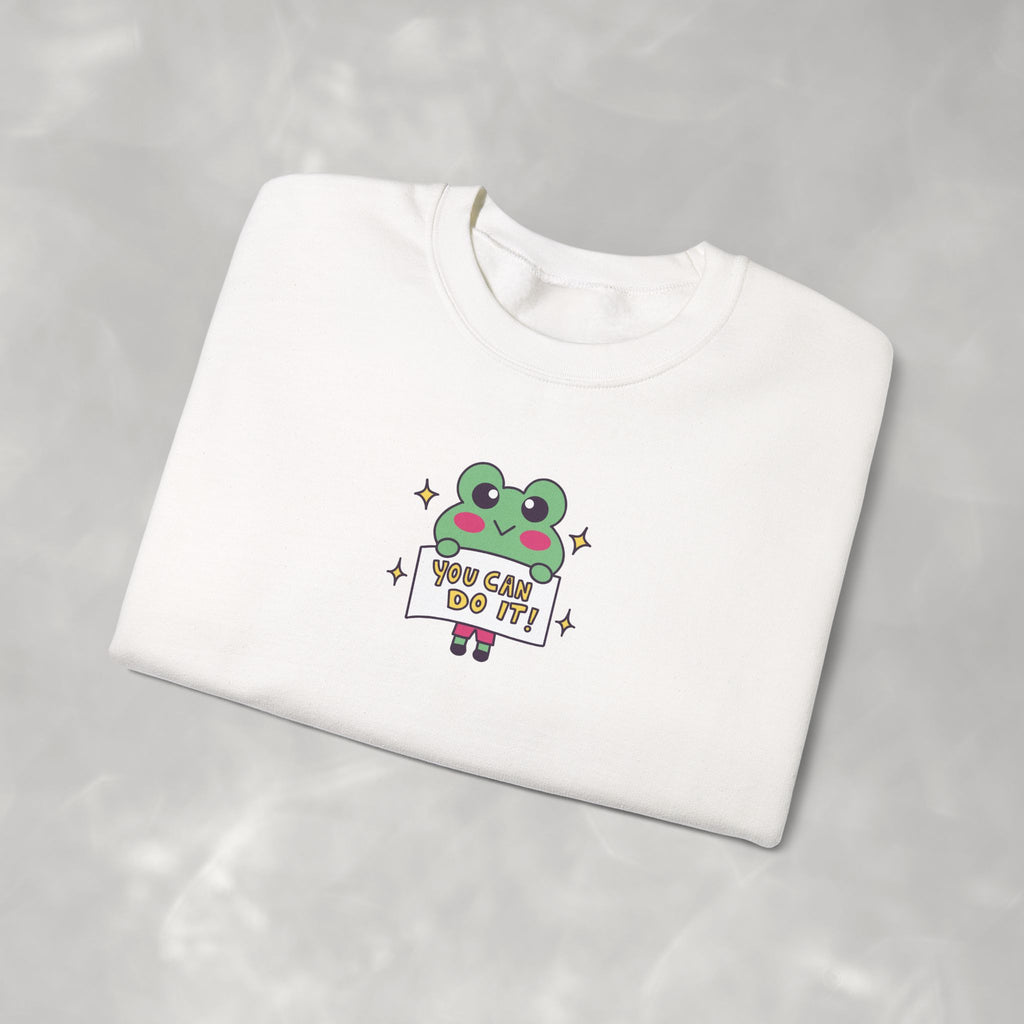 You Can Do It, Cute Motivational Frog Unisex Heavy Blend™ Crewneck Sweatshirt for OT, PT, Speech Therapist