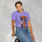 Spooky Black Cats and Jack-O-Lanterns, Unisex Comfort Colors Tee
