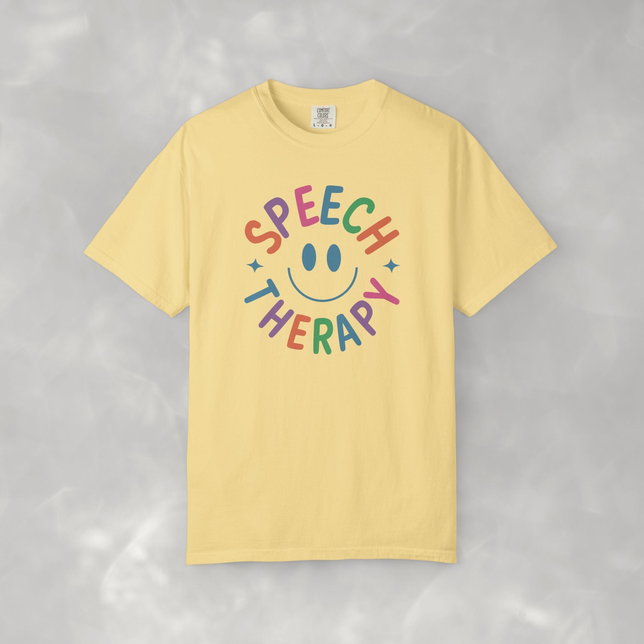 Speech Therapy, Cute Playful Smile, SLP, SLPA Comfort Colors Tee