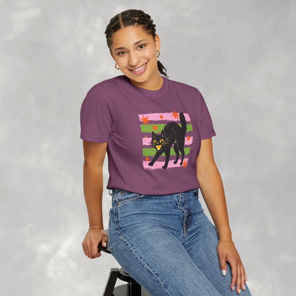Spooky, Cute Black Cat, Halloween Comfort Colors Tee Unisex